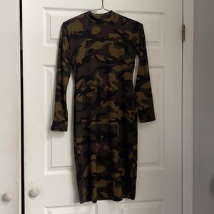 Camo long sleeve dress